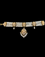 Gold plated choker set in fresh water pearls ( READY TO SHIP )