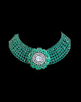 Arushi necklace set  - Green   ( READY TO SHIP)
