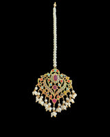 BR600 Ekta Gold-Plated Bridal Set with Earrings, Tika & Jhoomar –Navratan  ( READY TO SHIP ) (Copy)