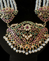 Hareem Ruby emerald fresh water pearl rani haar ( SHIPS IN 4 WEEKS  )