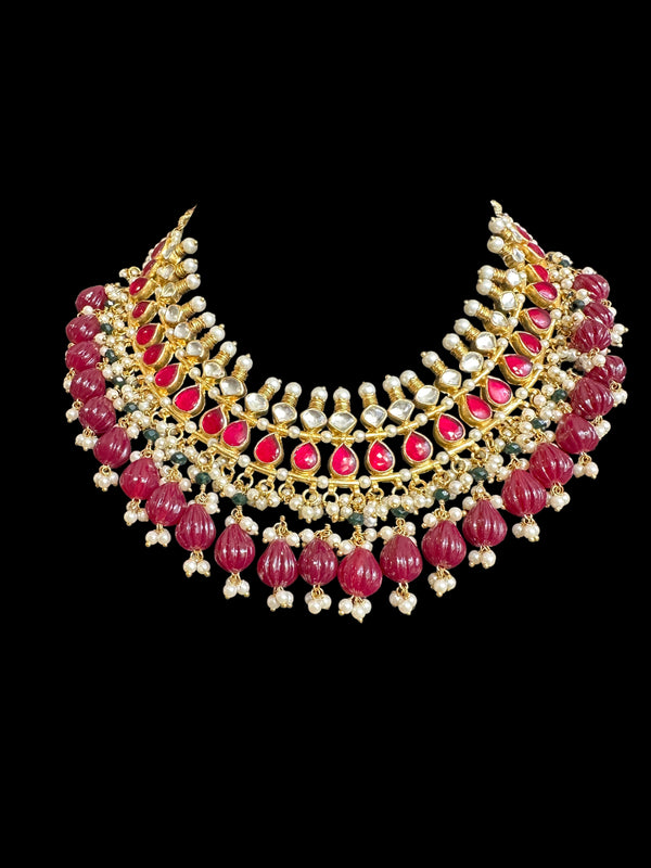 DNS138 pachi kundan necklace with earrings ( READY TO SHIP)