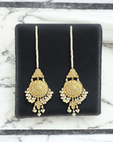 DER731 kundan earrings with pearls ( READY TO SHIP )