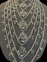 SAT106 Asmara Satlada with earrings tika in silver plating ( READY TO SHIP  )