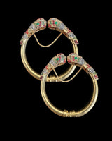 BG806A SALWA zircon bangles - Ruby emerald , openable ( READY TO SHIP )
