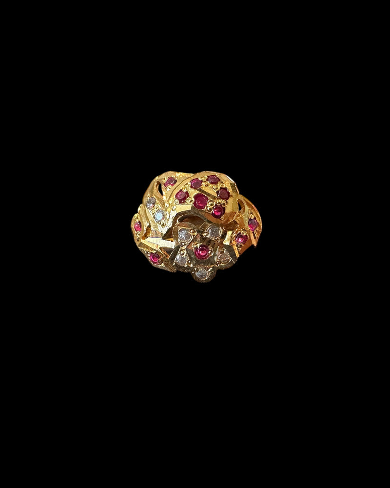 Ruby Zircon Ring – Gold-Plated 92.5 Silver ( READY TO SHIP )