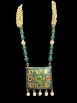 Multicolor kundan mala - peacock blue ( READY TO SHIP )