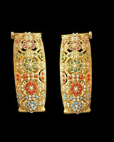 Navratan bangles in gold plated silver ( READY TO SHIP )