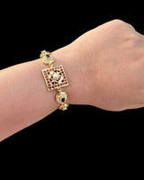 Ruby, Sapphire & Freshwater Pearl Gold-Plated Silver Bracelet ( READY TO SHIP )