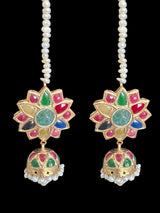 Naheed navratan bridal set with fresh water pearls and gemstones ( READY TO SHIP )