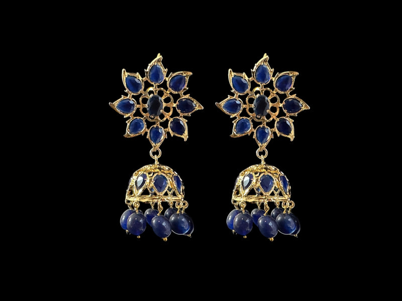 C539 Jadavi lacha with karanphool in blue / sapphire ( READY TO SHIP)