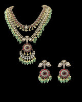 DNS229 Irma Gold-Plated Doublet Polki Necklace Set ( READY TO SHIP )
