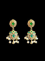 DLN73 Mallika hyderabadi Rani haar in green with fresh water pearls ( READY TO SHIP )