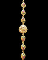 Gold-Plated 925 Silver Ruby Emerald Freshwater Pearl Bracelet ( READY TO SHIP )