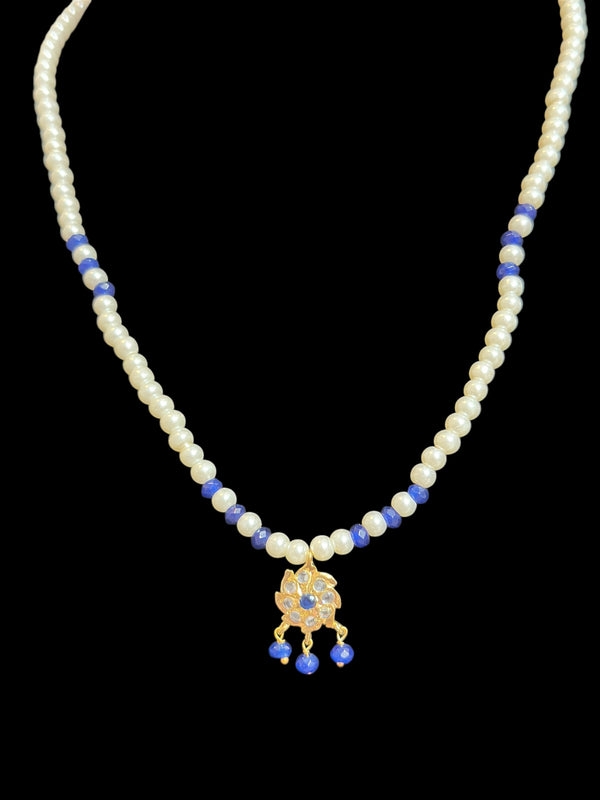 PS499 Sara pendant and earrings set -blue  ( READY TO SHIP )