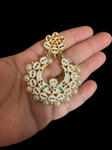 Kundan meena earrings - Red ( READY TO SHIP )