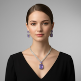 DNS231 Purple doublet necklace set ( READY TO SHIP )