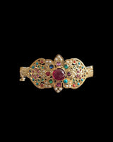 Navratan Gold-Plated Silver Bracelet with Freshwater Pearls ( READY TO SHIP )