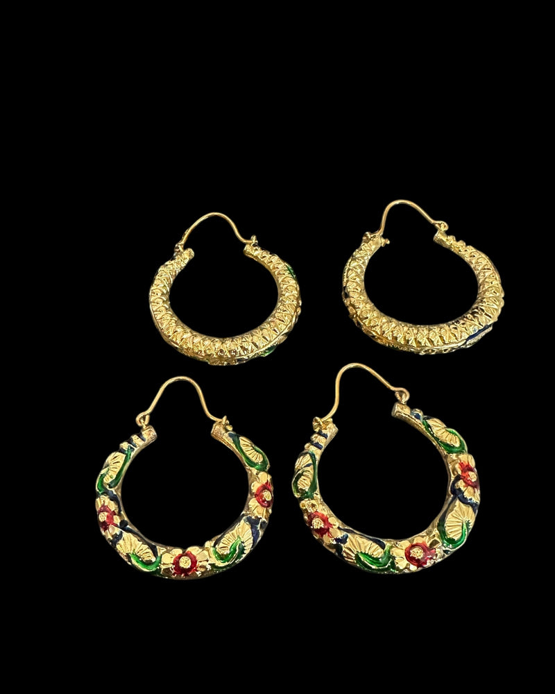 DER727 dual style hoop earrings / baliyan ( READY TO SHIP )