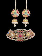 Naheed navratan bridal set with fresh water pearls and gemstones ( READY TO SHIP )