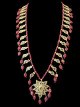 DLN105 Erica pathani haar with earrings in rubies  ( READY TO SHIP )