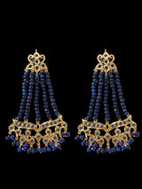 DER588 Amrita jhoomar earrings in blue beads  ( READY TO SHIP )