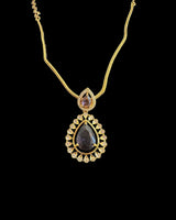 Gold plated pendant set - Cz ( purple ) - READY TO SHIP