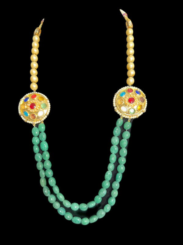 Kundan mala style  necklace - green  ( READY TO SHIP )