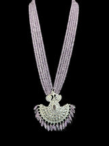 Khushi long necklace with earrings in real amethyst beads ( READY TO SHIP )