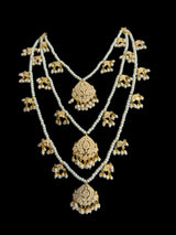 SAT114 Anya jadau 3 layered necklace / satlada in pearls ( READY TO SHIP )