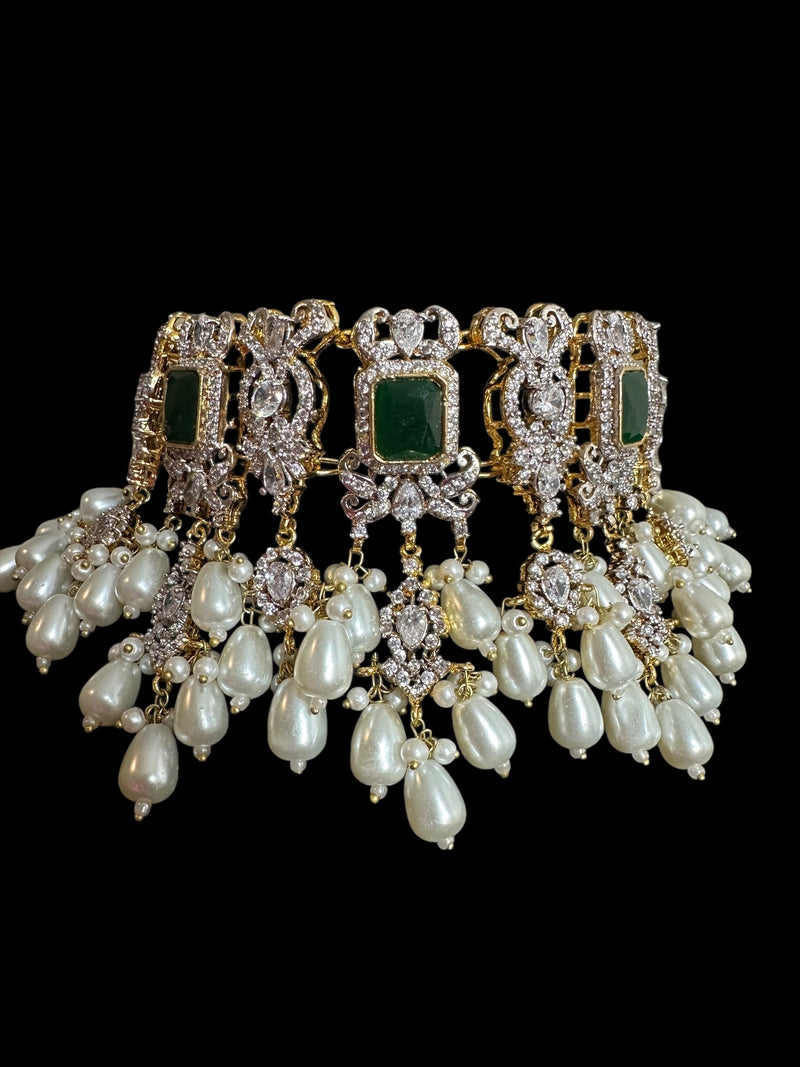 Farhat bridal set in green ( READY TO SHIP)