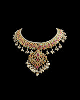 BR600 Ekta Gold-Plated Bridal Set with Earrings, Tika & Jhoomar –Navratan  ( READY TO SHIP ) (Copy)