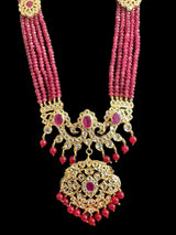 DLN31 gold plated Hyderabadi Rani haar in semi precious rubies ( READY TO SHIP )