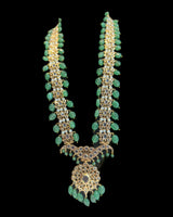 DLN136 Asif Jaahi Haar – Long Necklace with Earrings - Light green beads ( READY TO SHIP )