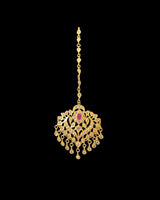 BR599 Aleeza Bridal Polki Necklace Set with Earrings, Jhumar & Tikka ( READY TO SHIP )