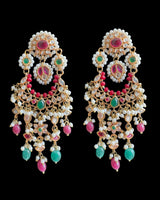 ERS3 Gold-Plated Dangler Earrings with Zircons & Shell Pearls ( READY TO SHIP ) (Copy)