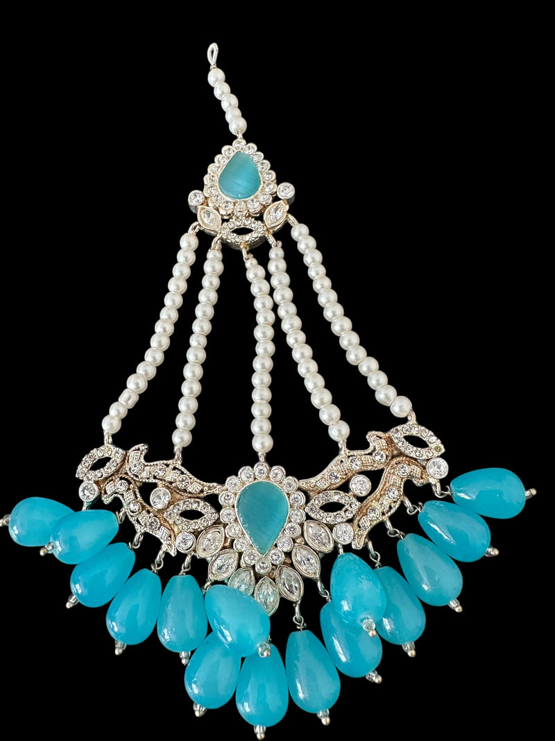 DJHR141 Yusra jhoomar in blue beads ( READY TO SHIP )