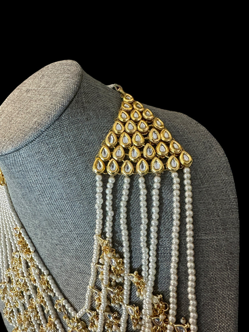 SAT109 ANSA 7 layer satlada in kundan and pearls ( READY TO SHIP )