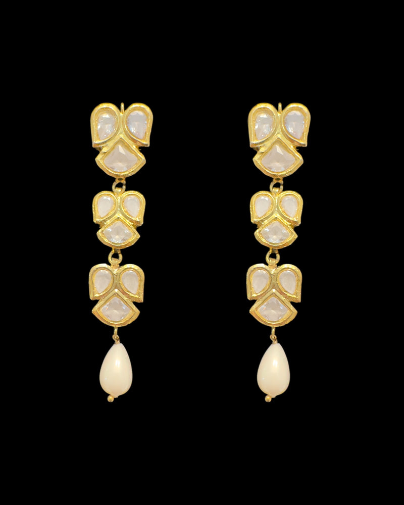 DLN142 Gold-Plated Kundan Mala Set – High-Quality CZ Stones | Single Line Elegance ( READY TO SHIP )