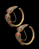 BG806A SALWA zircon bangles - Ruby emerald , openable ( READY TO SHIP )