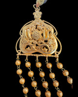 DNS506 Gold-Plated Traditional Necklace Set with Golden Pearls & Chandbali Earrings