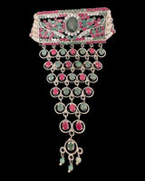 C578 Silver-Plated Ruby & Emerald Choker Set with Earrings ( READY TO SHIP )