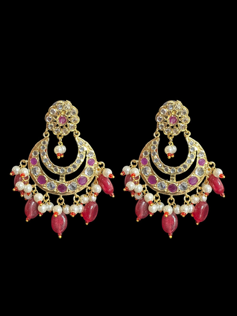 Waniya hyderabadi bridal set in red / ruby ( READY TO SHIP )