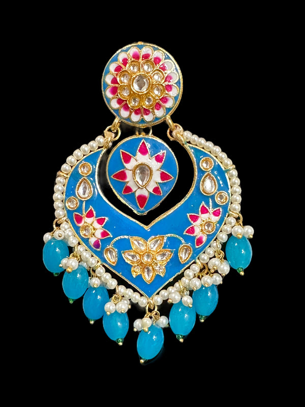 DER564 large sized kundan earrings ( READY TO SHIP )