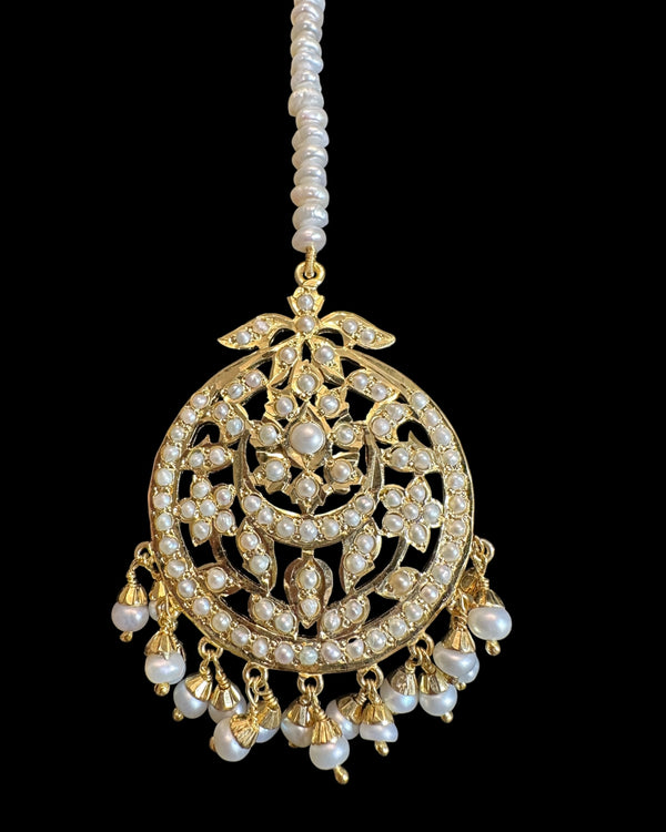Gold-Plated Silver Tikka in Freshwater Pearls – Ready to Ship