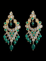 PS516 Bareeha Emerald Green Polki Pendant & Earring Set | Deccan Jewelry( READY TO SHIP )