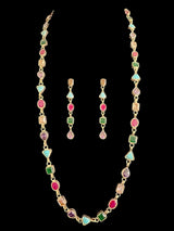 NS116 Mona navratan necklace set ( READY TO SHIP )