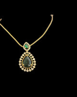 Gold plated pendant set - GREEN - READY TO SHIP