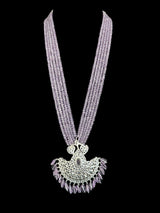 Khushi long necklace with earrings in real amethyst beads ( READY TO SHIP )