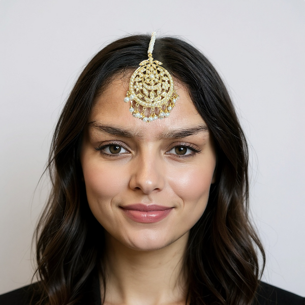 Gold-Plated Silver Tikka in Freshwater Pearls – Ready to Ship