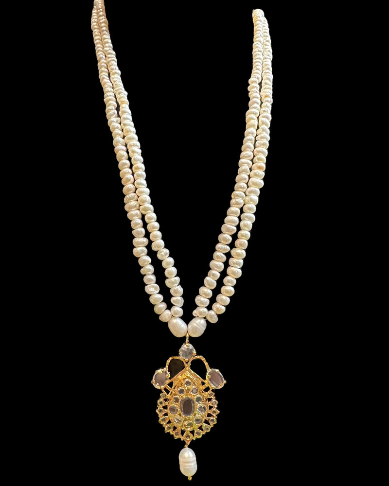PS565  Jugni Fresh Water Pearl Necklace & Earrings Set – Gold Plated ( READY TO SHIP )